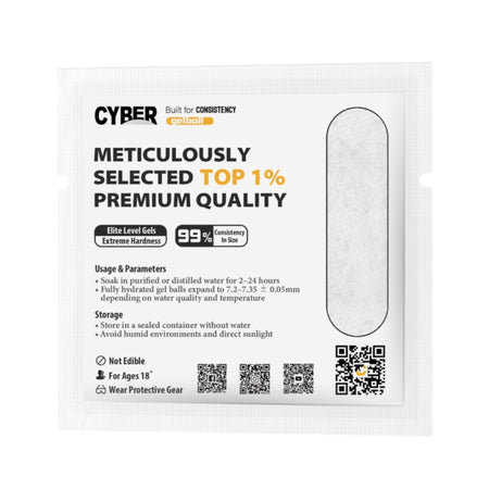 NEW COMPETITION GEL! Cyber 99% Consistency Premium High Performance Ultra Hard Gel Ball Ammunition with 20kg Break Pressure - 50gm Pack