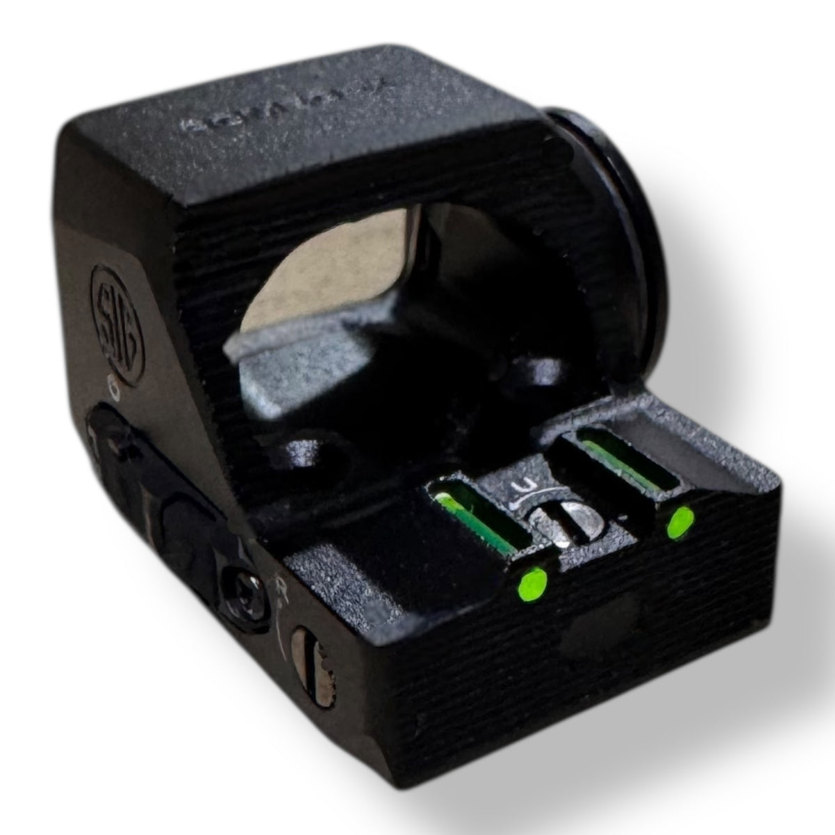 Sig Sauer Romeo-X 1x24mm Reflex Sight - Illuminated Green Dot RMR with inbuilt Fibre Optic rear dovetail sight & adjustable illumination levels