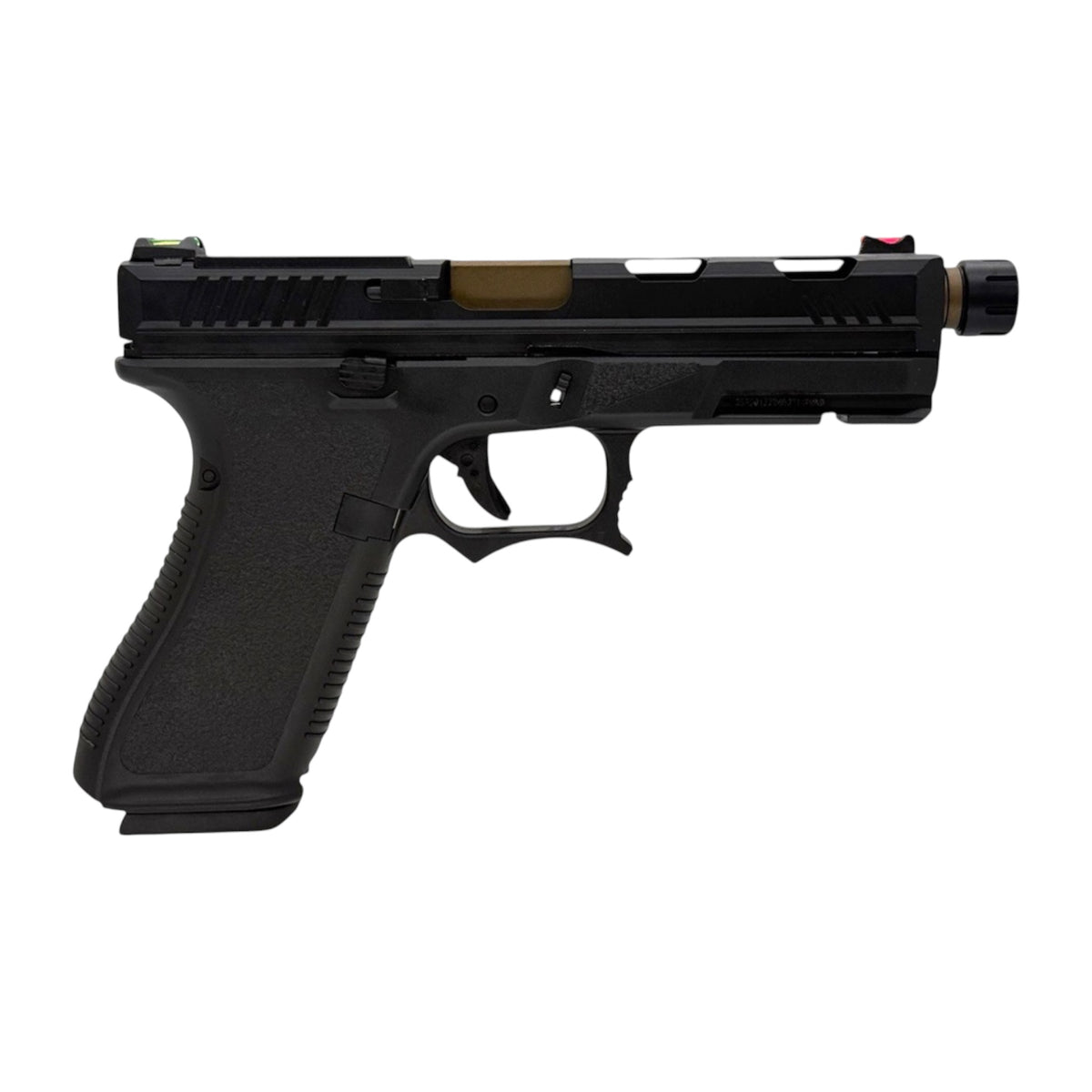 Custom Golden Eagle ‘A John Wick Story’ Ballerina style Glock G17 Gen5 MOS Gas Blowback Gel Blaster Pistol Replica - Black
