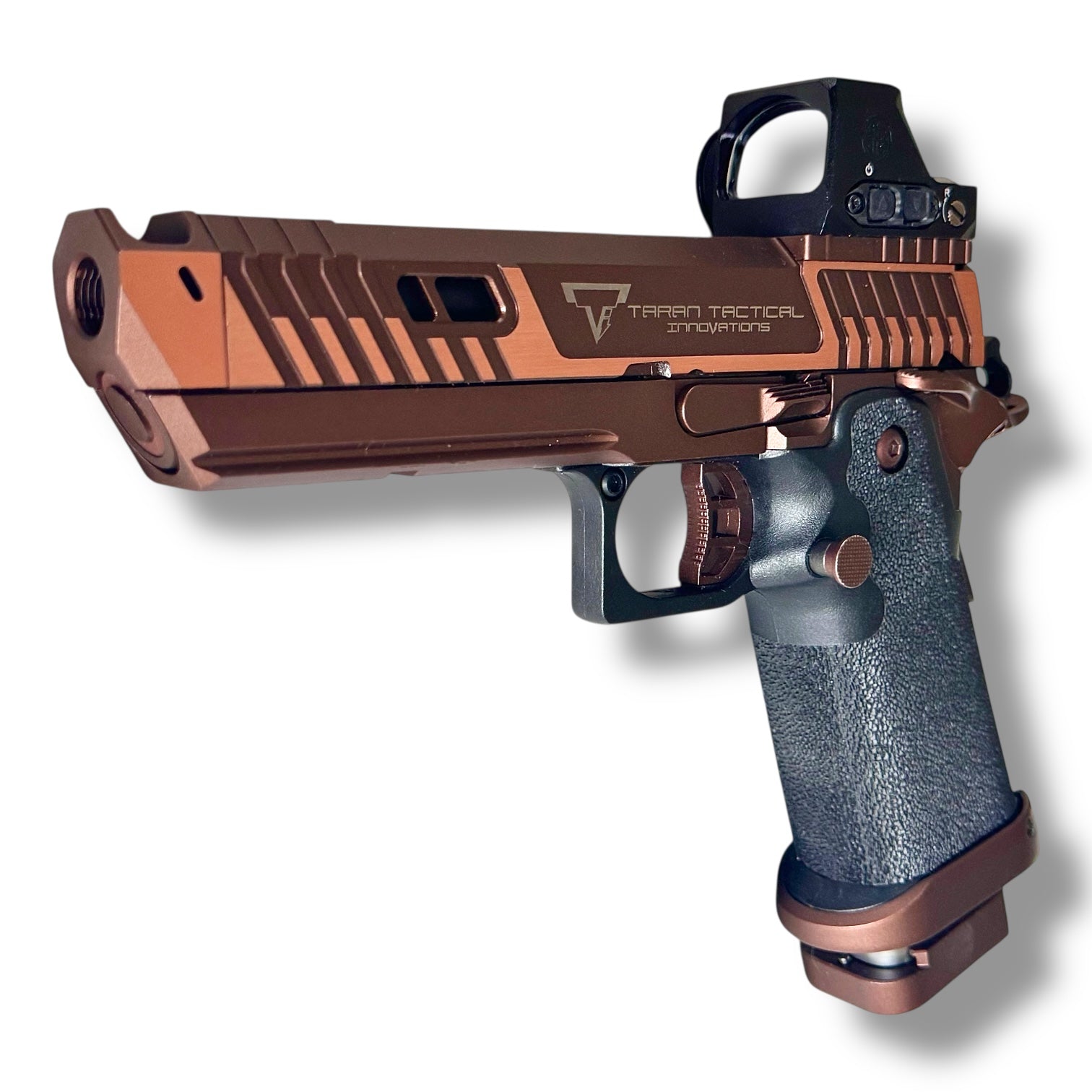 Sig Sauer Romeo-X 1x24mm Reflex Sight - Illuminated Green Dot RMR with inbuilt Fibre Optic rear dovetail sight & adjustable illumination levels fitted on EMG TTI Sand Viper