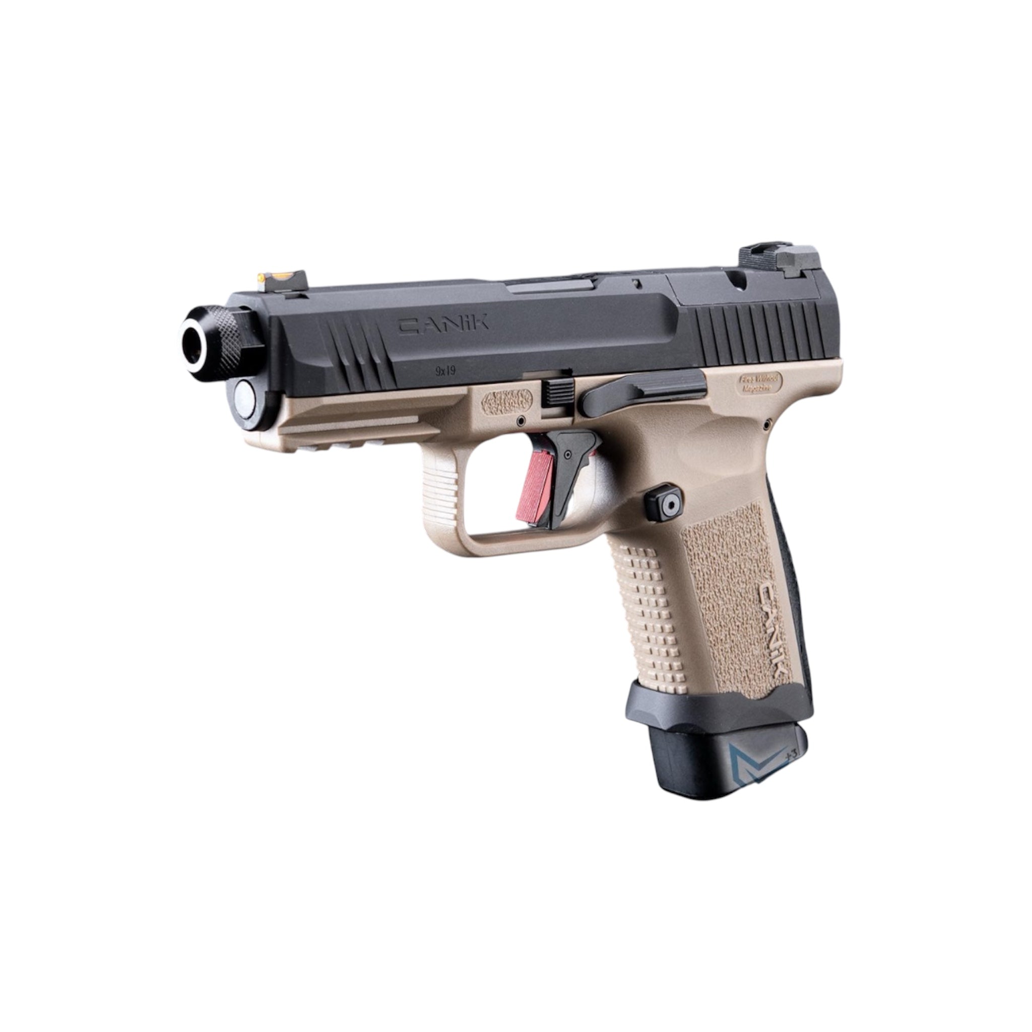 EMG Cybergun CANIK x Salient Arms International Officially Licensed TP9 9x19mm Elite Combat GBB Gel Blaster Replica - 2 Tone