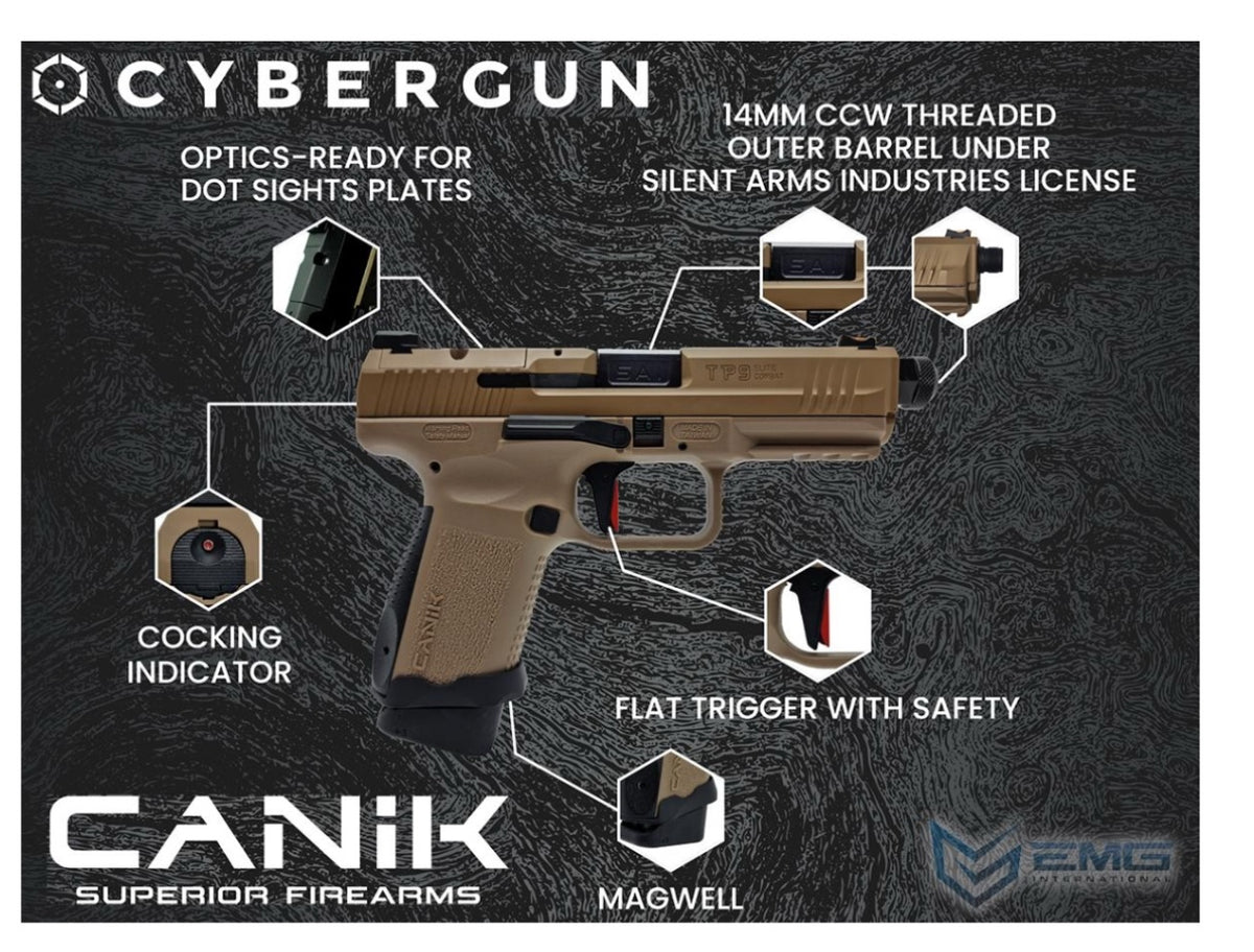 Cybergun CANIK x Salient Arms Licensed TP9 Elite Combat GBB Gel Blaster Replica