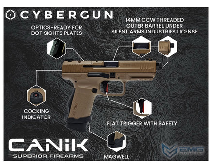 Cybergun CANIK x Salient Arms Licensed TP9 Elite Combat GBB Gel Blaster Replica