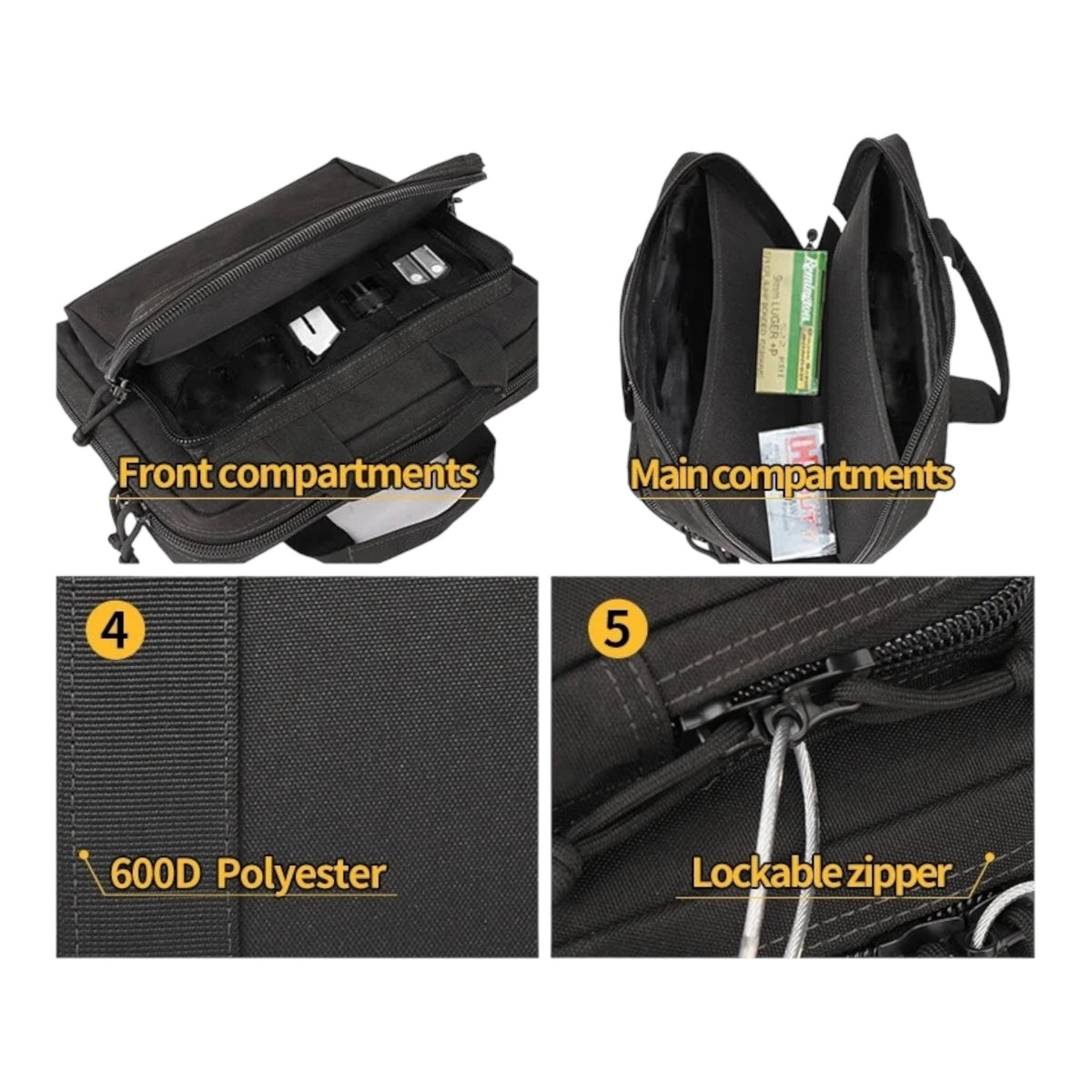 Tactical Softshell Twin Pouch Pistol Case