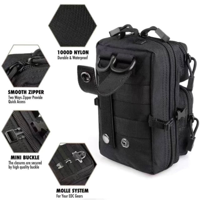 Tactical Utility Pouch for EDC Tools and Supplies – Black