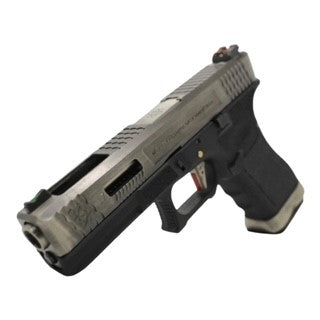 WE Tech Glock G17 WET GBB Pistol - T7 Silver/Silver & Black