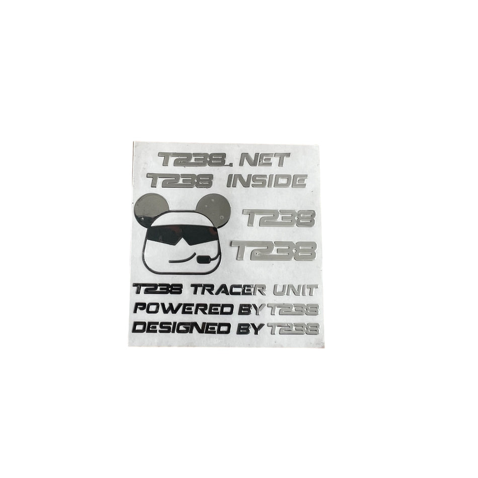 T238 Metal Decal Stickers - Silver