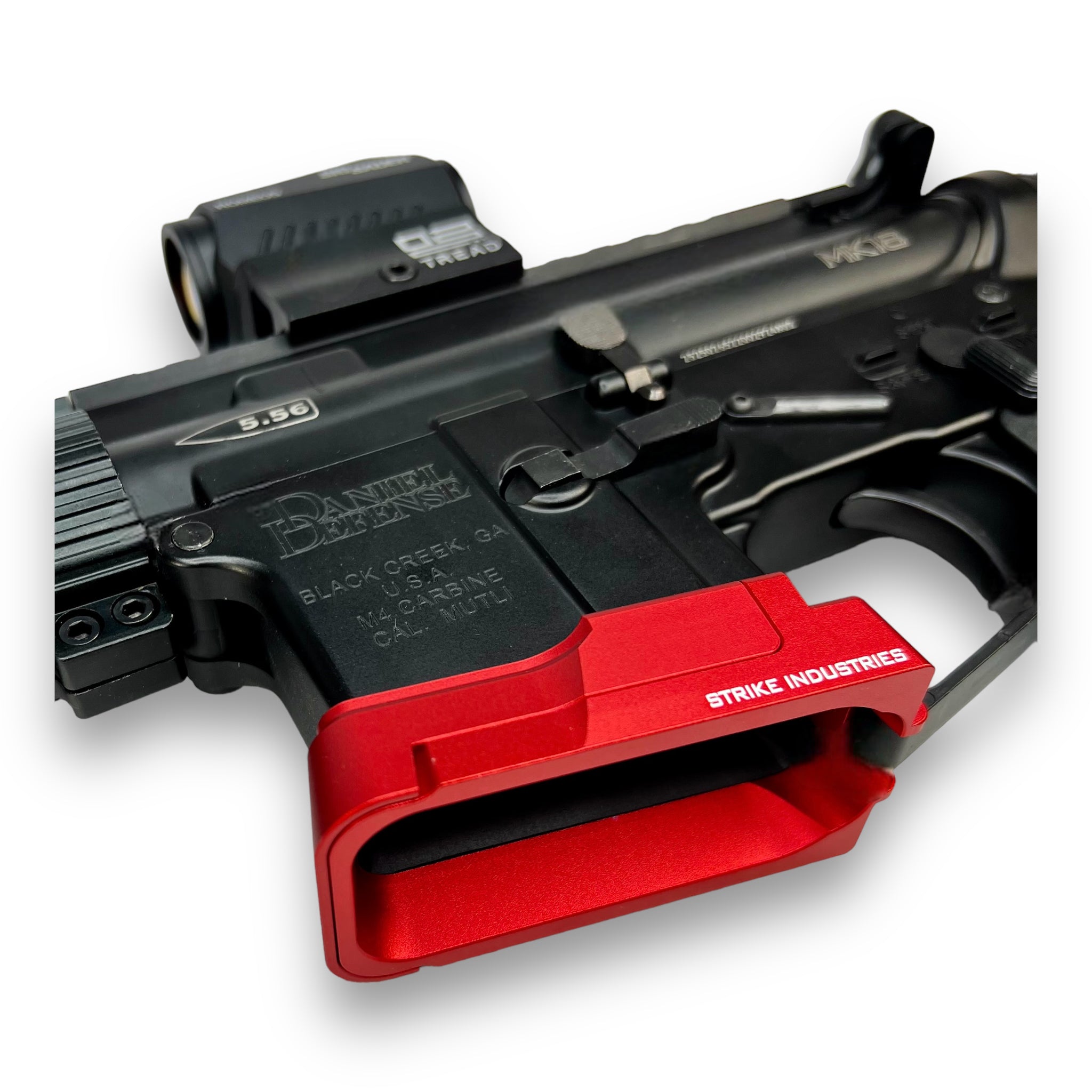 Strike Industries CNC Alloy M4 Flared Magwell for Gel Blaster Rifles - Red