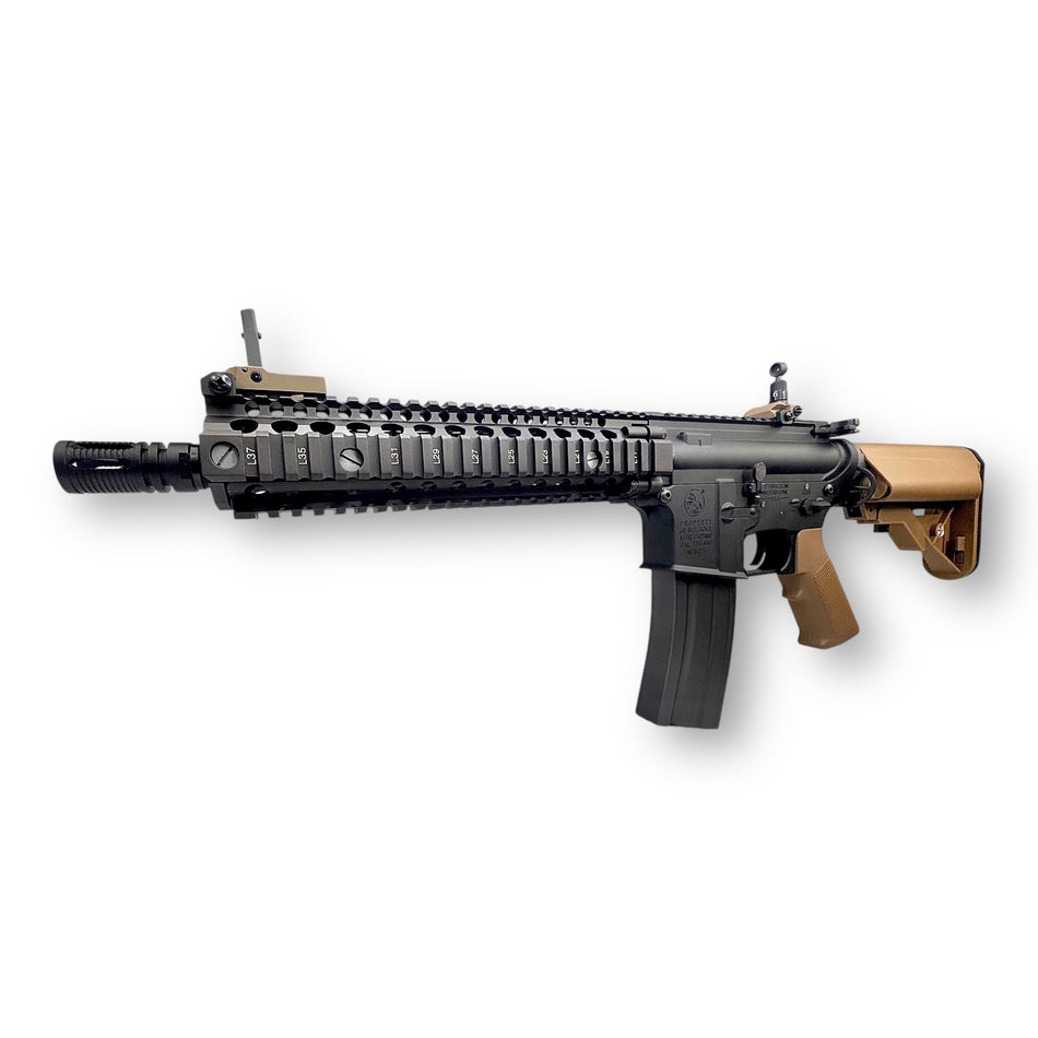 E&C Colt Government M4 with MK18 Quad Rail Handguard AEG Gel Blaster Rifle Replica - Black & Desert Earth - EC-603-WB