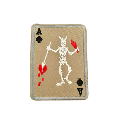 Ace of Spades Death Card Iron-On Patch - Tan