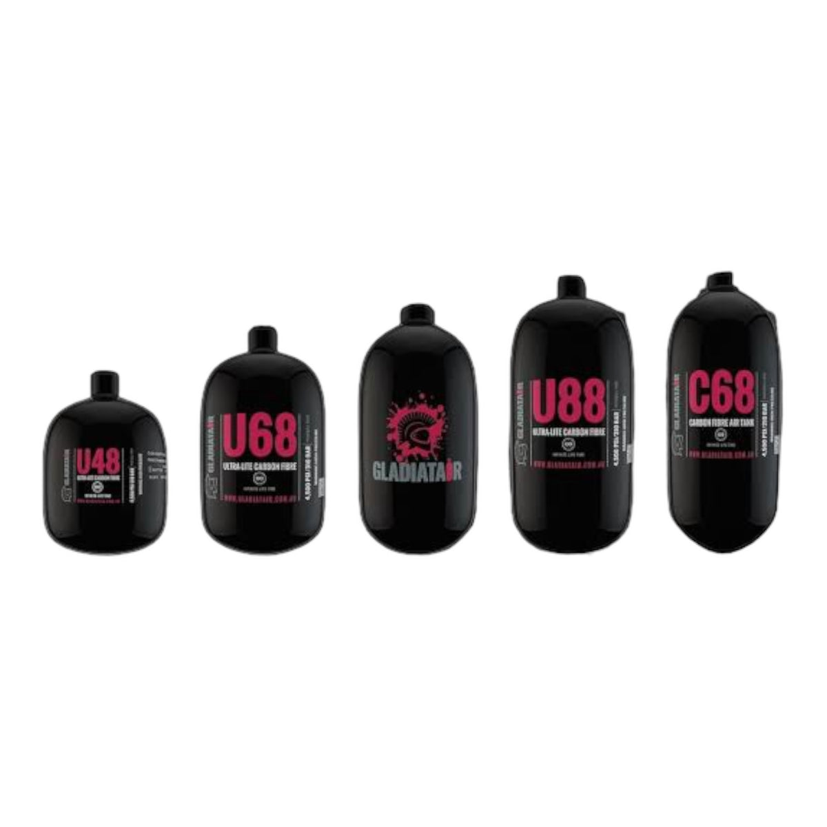 Gladiatair Carbon Fibre 'U' Range HPA Tanks