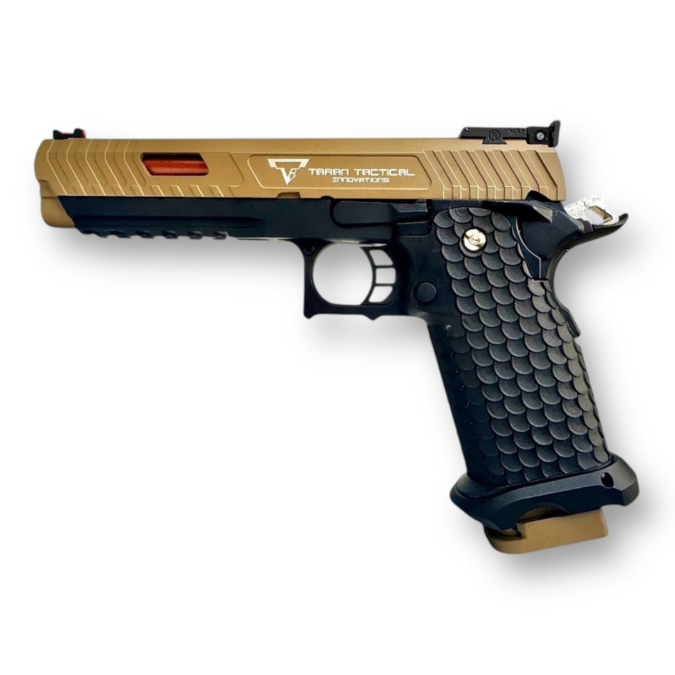 E&C Hi-Capa 2011 TTI STI Combat Master with Aluminium Slide & mid-frame GBB Gel Blaster Pistol Replica - EC-2102 DE/BK 2 Tone