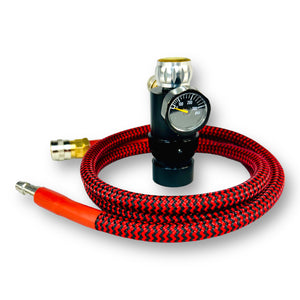 HPA - Venom STRYKR - Secondary Micro Regulator for 3000-4500 PSI Tank use with master safety valve & 40” Braided Air line