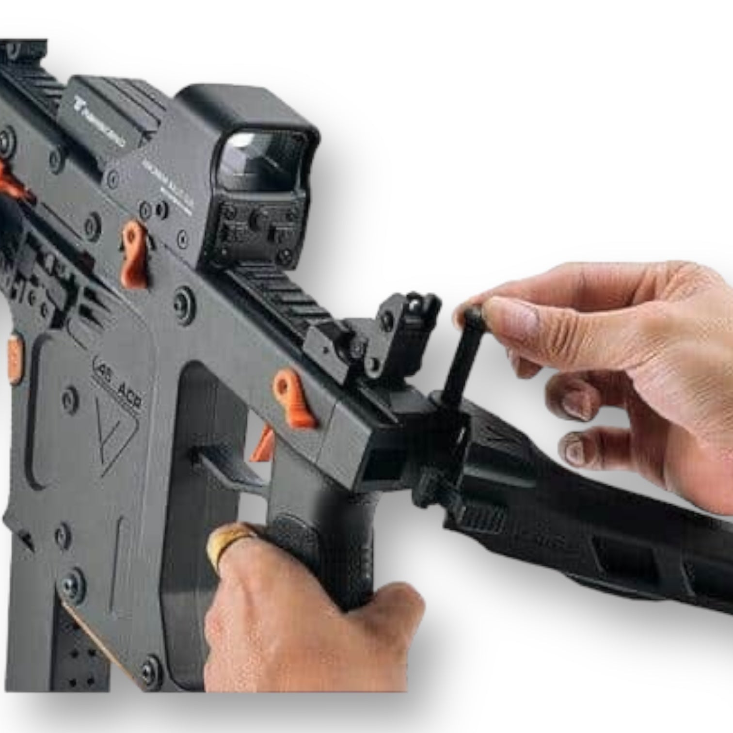 LeHui Kriss Vector V2 11.1v AEG Gel Blaster SMG interchangeable buttstock to buffer tube attachment