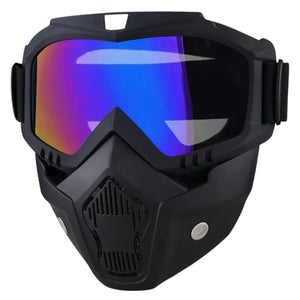 Mirrored Lens Protective Face Mask - Rainbow