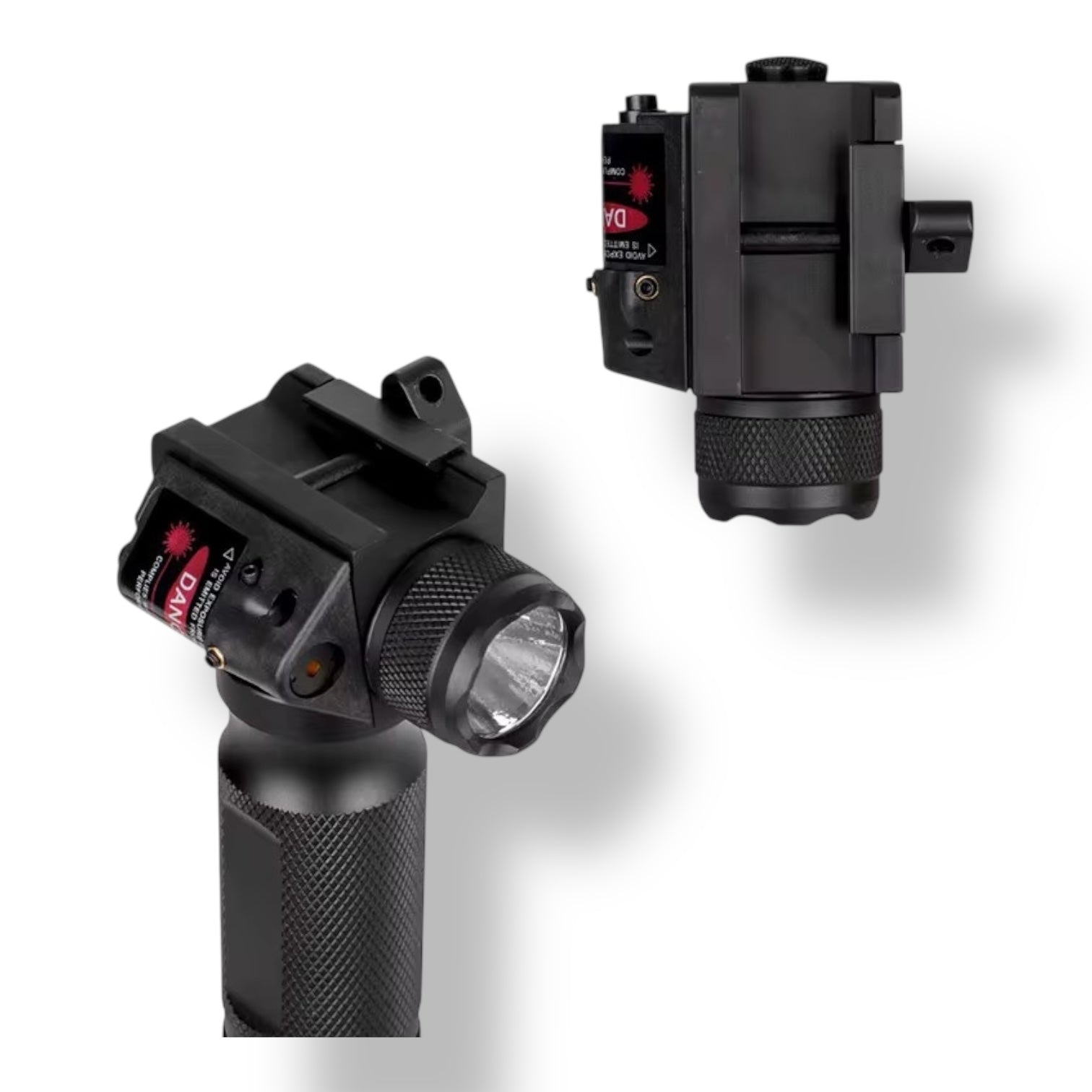UTG Tactical Vertical Full Metal Foregrip with Integrated Flashlight & Red or Green Laser - Picatinny Mount