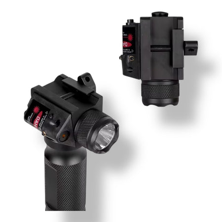 UTG Tactical Vertical Full Metal Foregrip with Integrated Flashlight & Red or Green Laser - Picatinny Mount