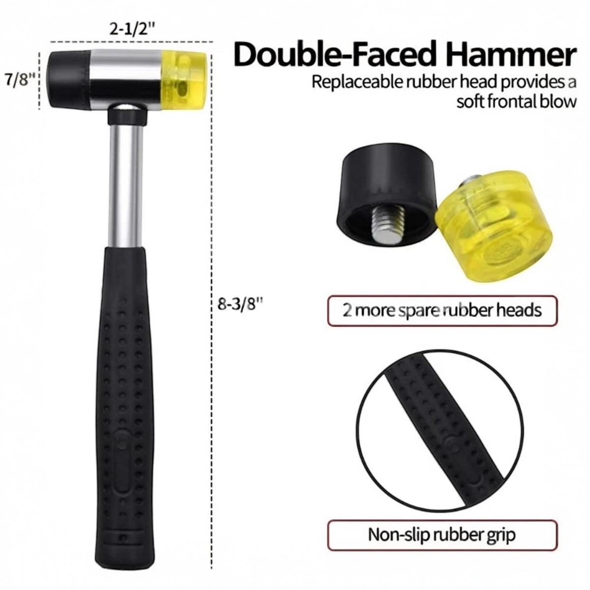 Pin Punch Set with Bench Block & Double-Sided Hammer – 9 Piece Precision Kit