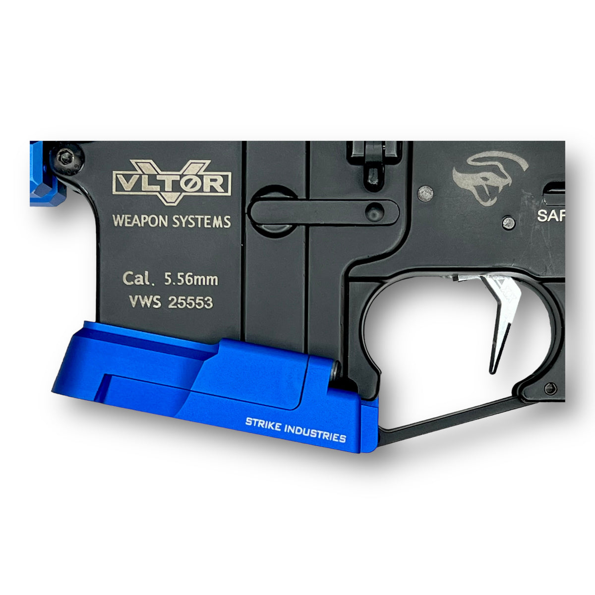 Strike Industries CNC Alloy M4 Flared Magwell for Gel Blaster Rifle - Blue