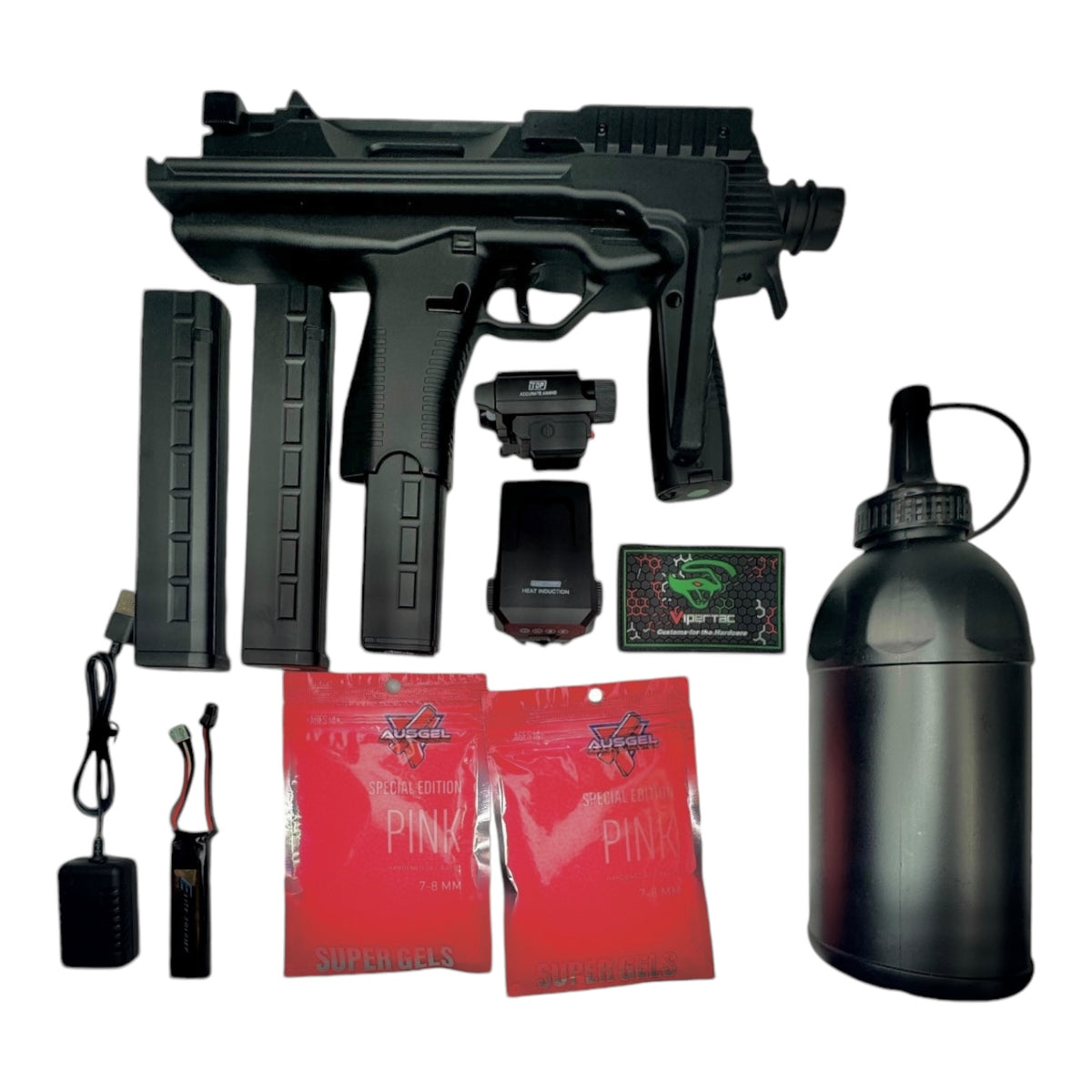 CQB Bundle LeHui MP9 AEG Gel Blaster SMG Replica - V09 & Bonus Inclusions - Kick Starter Pack