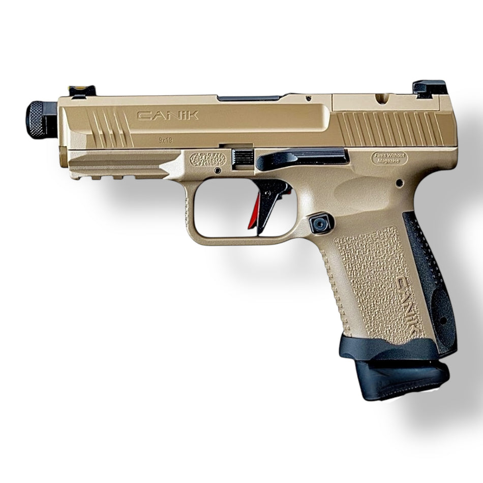 Cybergun CANIK x Salient Arms International Officially Licensed TP9 9x19mm Elite Combat GBB Gel Blaster Replica - Tan