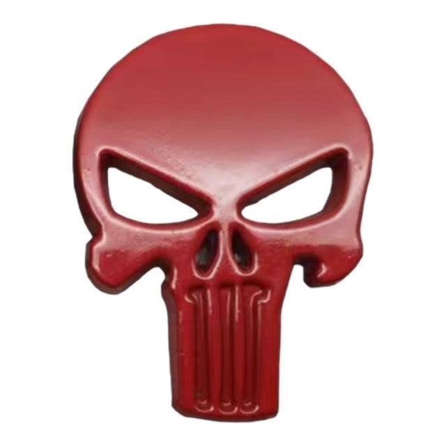 3D Punisher Skull Decal Badge Sticker - Red