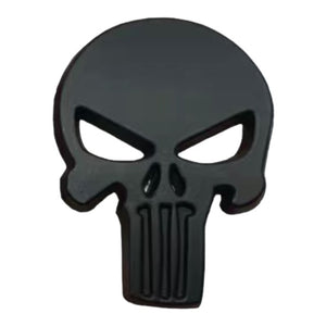 3D Punisher Skull Decal Badge Sticker - Black