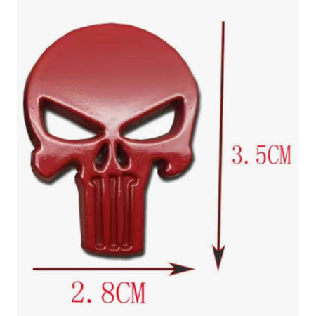 3D Punisher Skull Decal Badge Sticker