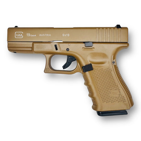 Double Bell Glock G19 Gen4 Gel Blaster Green Gas Blowback Pistol Replica - Tan - 772S