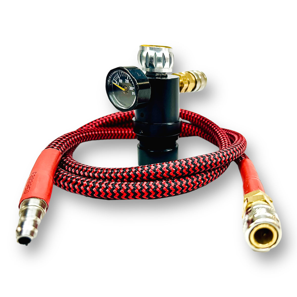 HPA - Venom STRYKR - Secondary Micro Regulator for 3000-4500 PSI Tank use with master safety valve & 40” Braided Air line