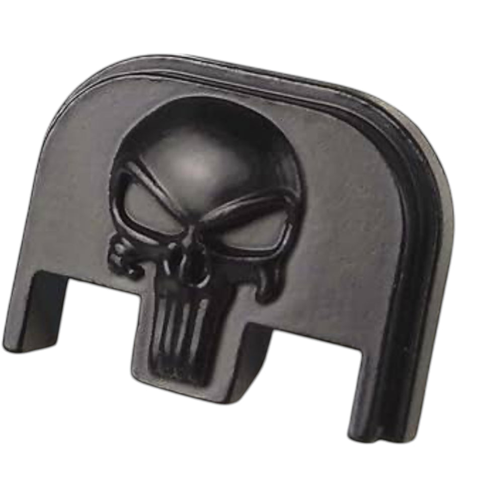 Glock Pistol Slide Rear Cover Plate – 3D Skull (Black)