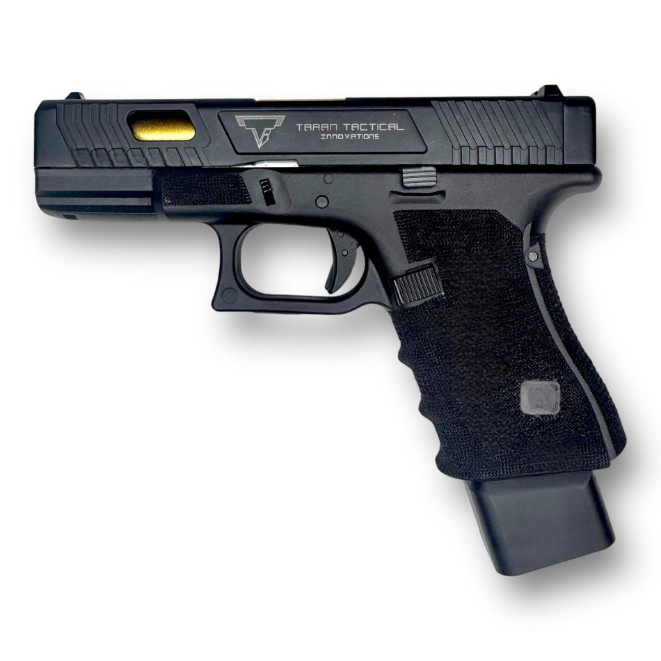 Double Bell Glock G19 Custom 6061 Aircraft Grade Aluminium Slide TTI Combat Master Replica - 772-GZ + BONUS John Wick Collectibles - Assassin Coin & Continental Hotel Concierge Card
