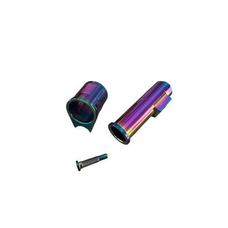 Colt 1911 .45 ACP Stainless Steel Barrel Bushing & Recoil Spring Plug - Rainbow Colour Shift Finish