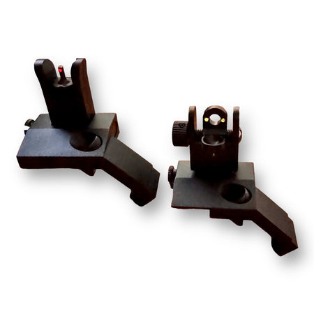 Metal Flip Up 45 degree flip-up iron sights with Optic fibre - black - Ambidextrous use