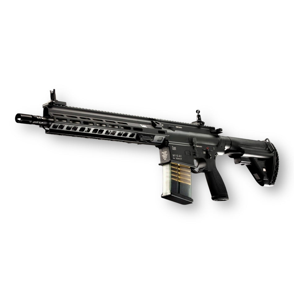 E&C Heckler & Koch M110-A1 HK417 16” MLOK Handguard DMR V2.5 AEG Gel Blaster Rifle Replica - EC-204-16-BK