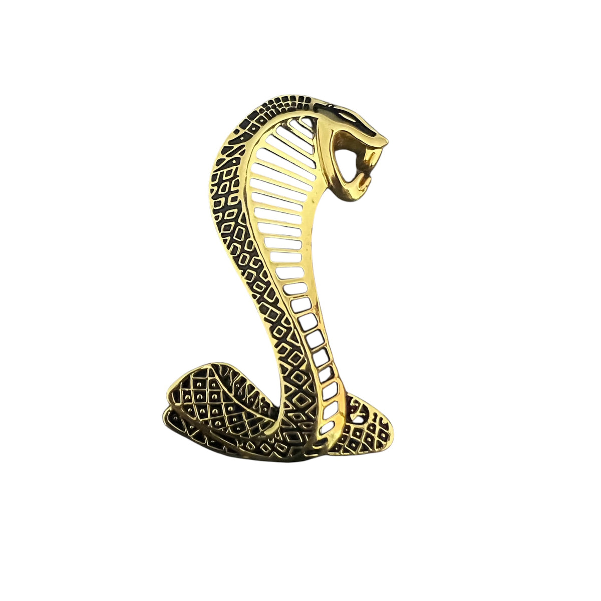 3D Metal Cobra Snake Decal Sticker - Gold