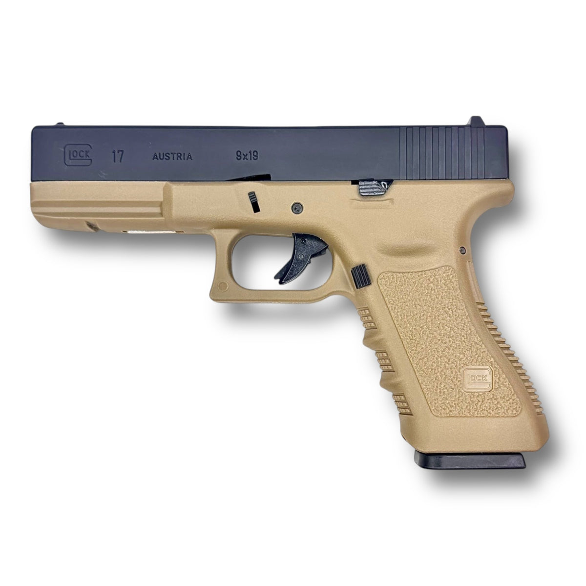 E&C Glock G17 Gen3 with Aluminium Slide GBB Gel Blaster Replica Pistol - EC-1101-DE1 BK/DE