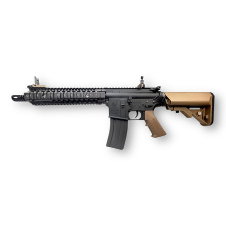 E&C Colt Government M4 with MK18 Quad Rail Handguard AEG Gel Blaster Rifle Replica - Black & Desert Earth - EC-603-WB