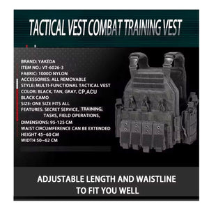 "The Ones Who Lived" The Walking Dead - Yakeda Tactical Combat Assault Plate Carrier Vest - Black - VT6026-3 Specifications