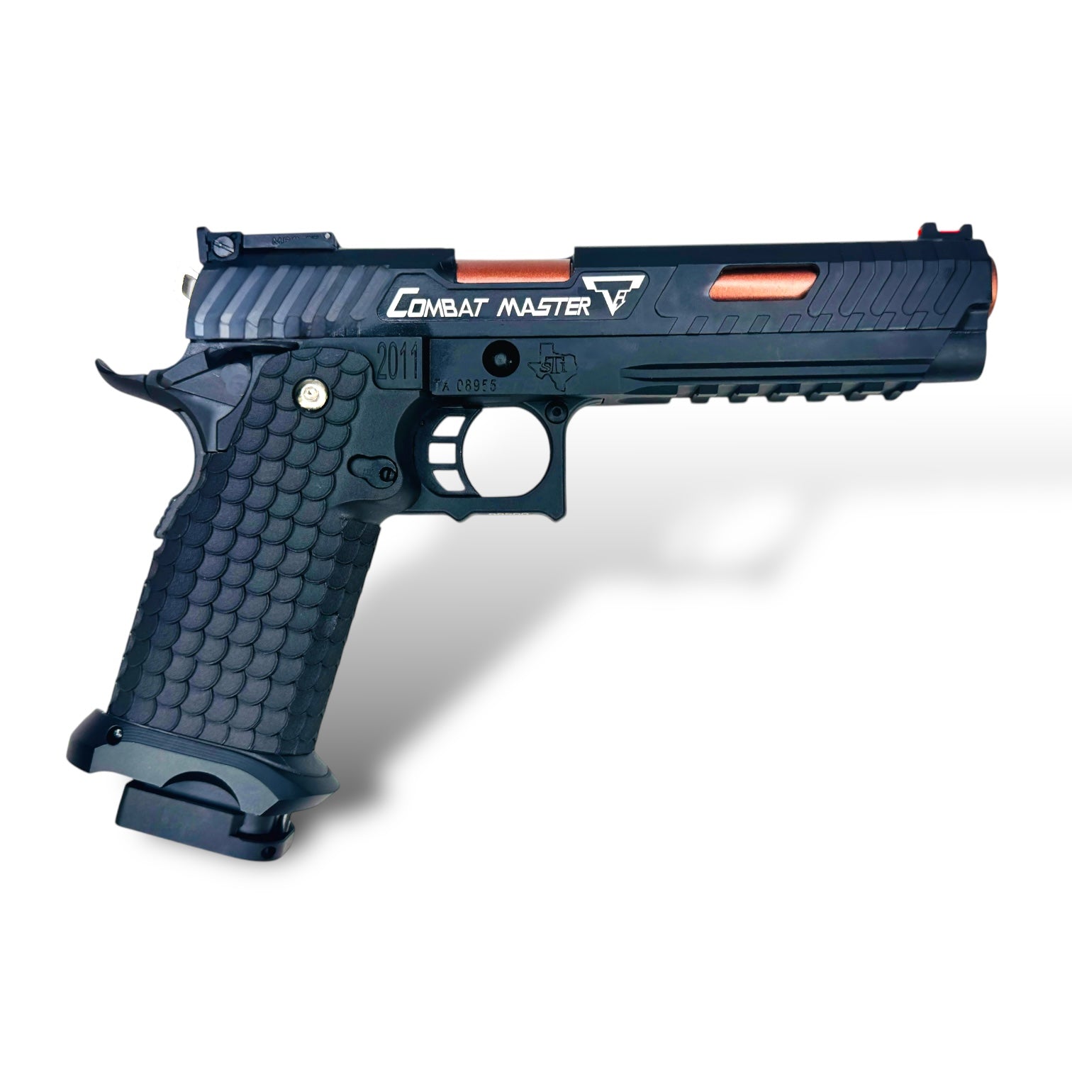 E&C Hi-Capa 2011 TTI STI Combat Master with Aluminium Slide & mid-frame GBB Gel Blaster Pistol Replica - EC-2102 - Black