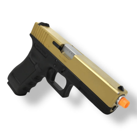 WE Tech Glock Gen3 17A 'Titanium' Gold Version GBB Gel Blaster pistol replica - WE-G001A-TG