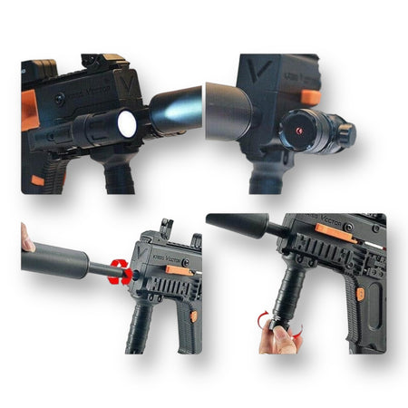 LeHui Kriss Vector V2 11.1v AEG Gel Blaster SMG - how to fit accessories 