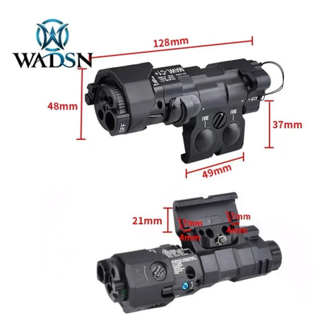 WADSN Modular Advanced Weapon Laser Class 1 (MAWL C1) + IR & Green Laser/Flashlight Unit - Full CNC 6061 Aircraft Grade Alloy Construction - Black - configurable design for ambidextrous use - Dimensions