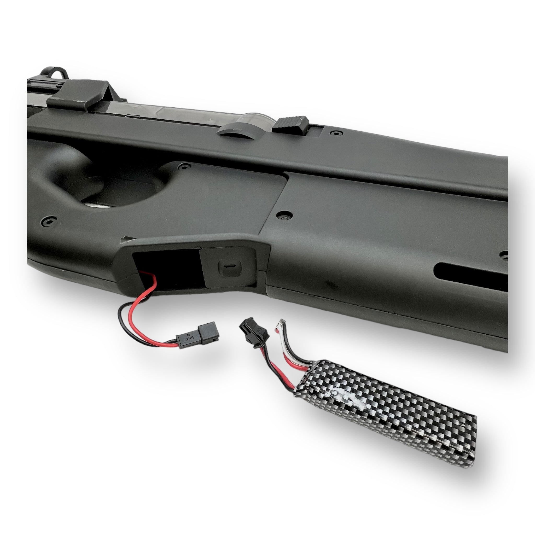 Black Friday Sale Bundle - Bing Feng P90 V3 SMG Gel Blaster Beginner Bundle - Battery Compartment Location