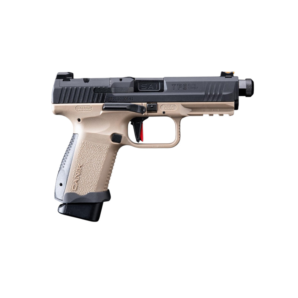 EMG Cybergun CANIK x Salient Arms International Officially Licensed TP9 9x19mm Elite Combat GBB Gel Blaster Replica - 2 Tone