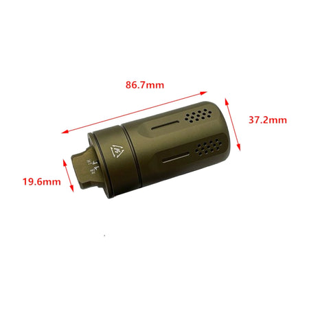 Strike Industries - SI Blast Shield Compensator with Tracer & RGB Multi-Colour Flame Effect Unit - Dimensions 