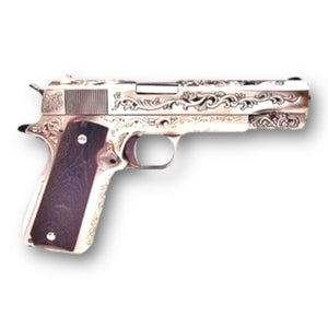 WE Tech 1911 Gel Blaster Pistol Replica - Floral Pattern with Real walnut pistol grips - WE-E012SP-BOX-GB