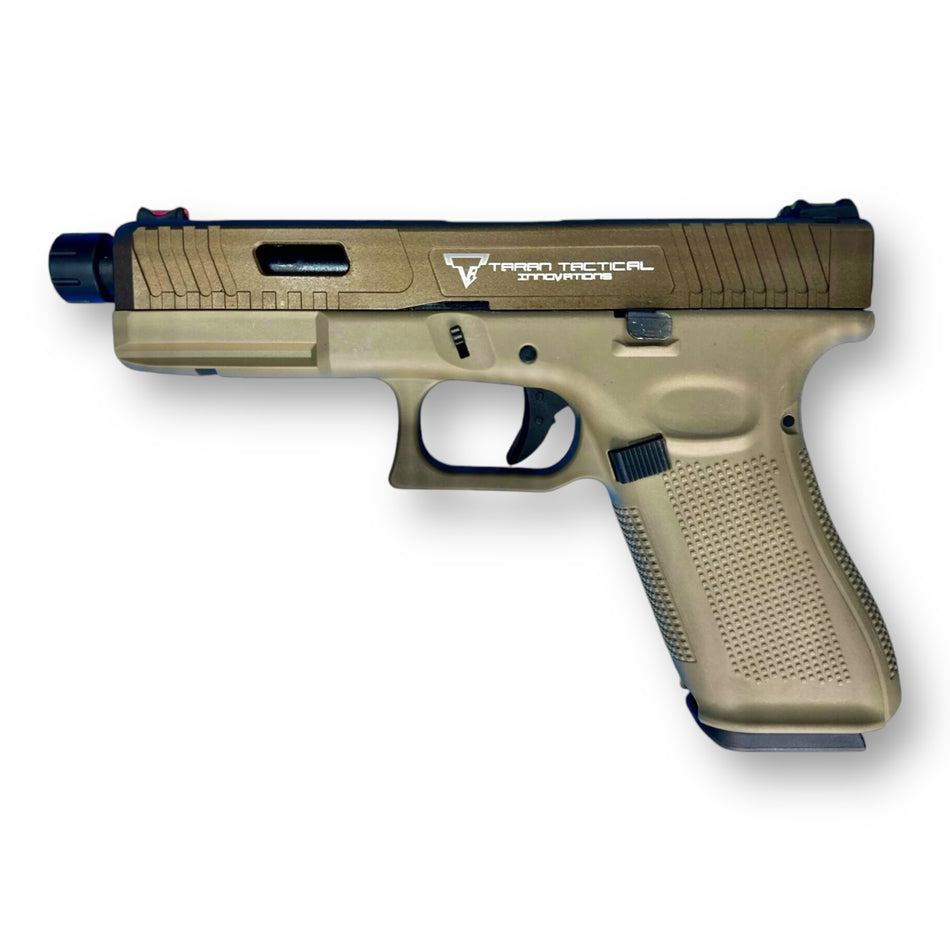 Golden Eagle Glock G17 Gen5 TTI Combat Master with Aircraft Grade CNC Aluminium Slide GBB Gel Blaster Pistol Replica GE3703T-PE - CNC Version + BONUS Inclusions!