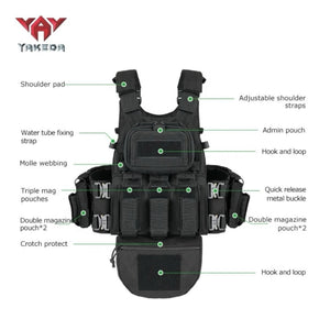 Yakeda Modular Special Operations Tactico Tactical Plate Carrier Vest - Black