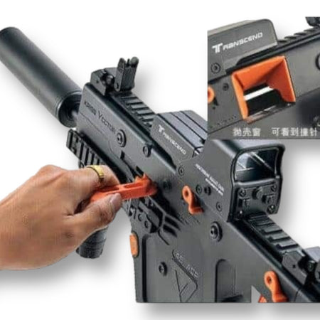 LeHui Kriss Vector V2 11.1v AEG Gel Blaster SMG - how to mag prime via charging handle 